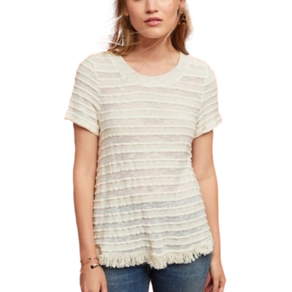 𝅺ERI + Ali Anthropologie Aida Textured Knit Top - Picture 1 of 8